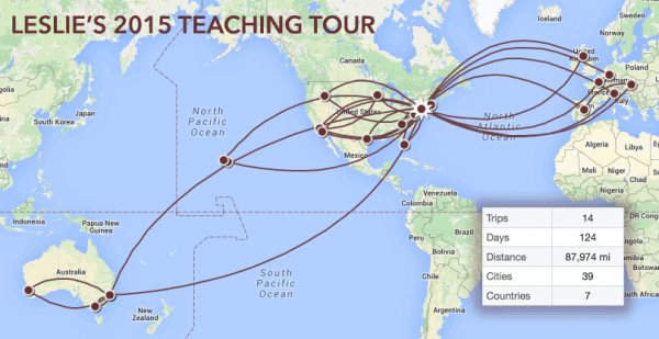 This map shows where I traveled in 2015